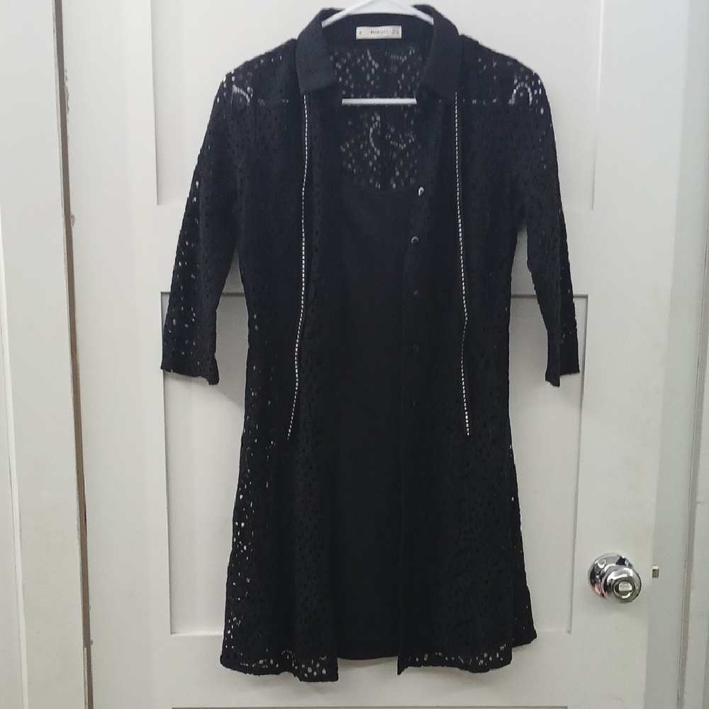 Mango Elegant Black Lace Dress